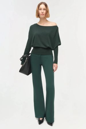 Lavina Off Shoulder Sweater Emerald