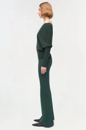 Lavina Off Shoulder Sweater Emerald