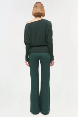 Lavina Off Shoulder Sweater Emerald