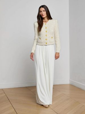 Una Knit Cardigan Ivory/Gold Lurex Multi