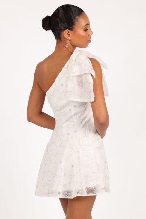 Ashly Off Shoulder Mini Dress – White