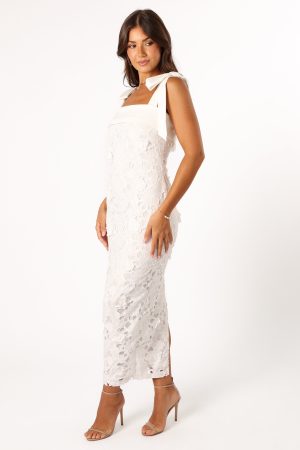 Emersyn Midi Lace Dress – White