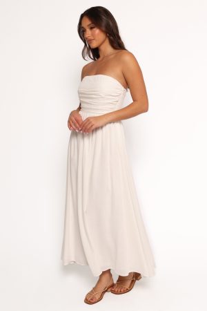 Kayt Strapless Dress – White