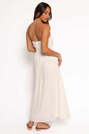 Kayt Strapless Dress – White